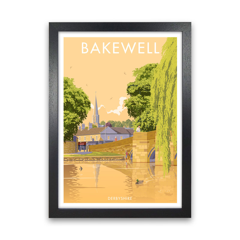 Bakewell Derbyshire Travel Art Print by Stephen Millership Black Grain