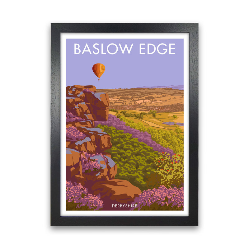 Baslow Edge Derbyshire Travel Art Print by Stephen Millership Black Grain