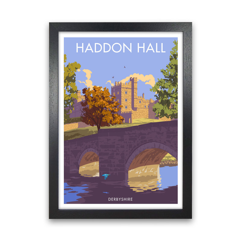 Haddon Hall Derbyshire Travel Art Print by Stephen Millership Black Grain