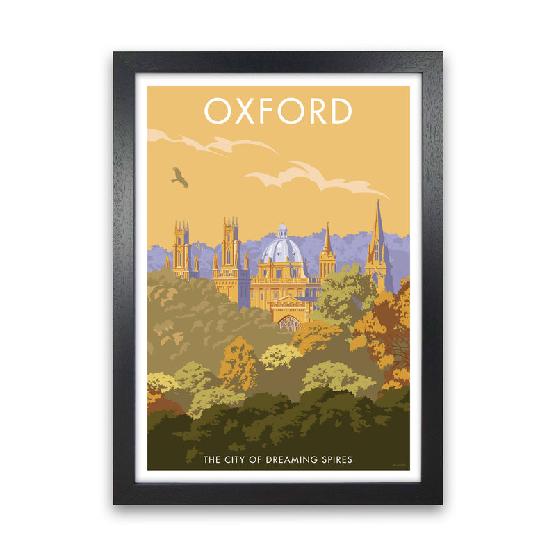 Oxford Travel Art Print by Stephen Millership Black Grain