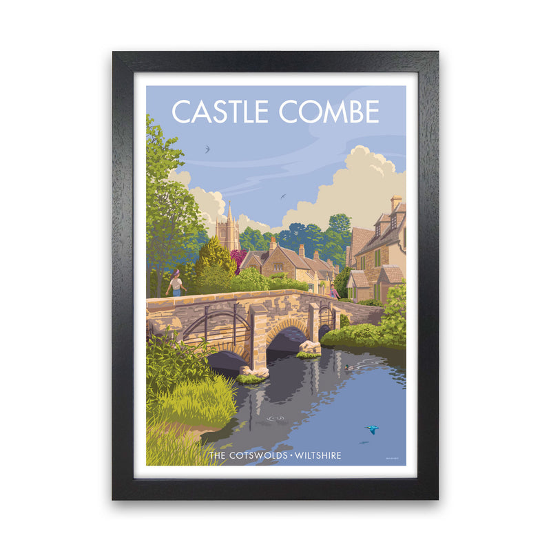 Wiltshire Castle Combe Art Print by Stephen Millership Black Grain