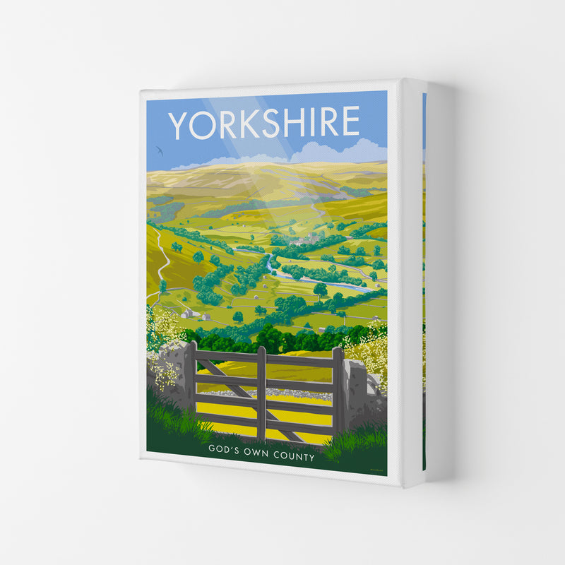 Yorkshire (God's Own County) Art Print Travel Poster by Stephen Millership Canvas