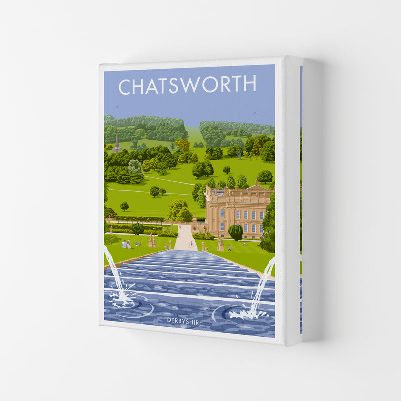 Chatsworth, Derbyshire Framed Art Print by Stephen Millership, Travel Poster Canvas