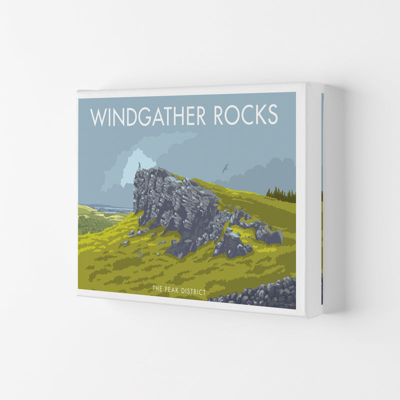 Windgather Rocks Derbyshire Travel Art Print by Stephen Millership Canvas