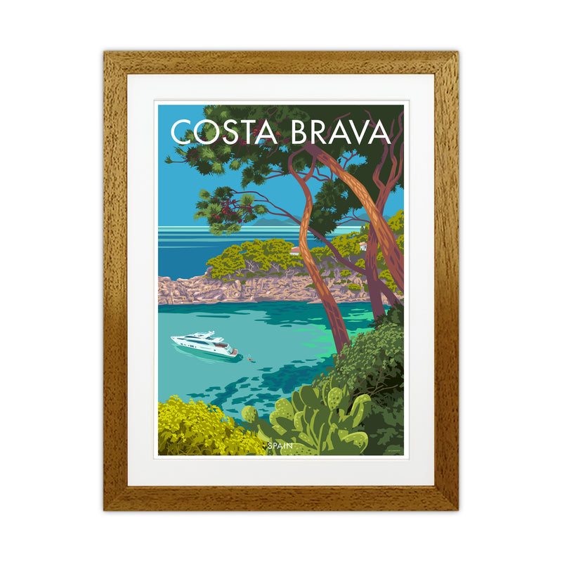 Costa Brava Travel Art Print By Stephen Millership Oak Grain