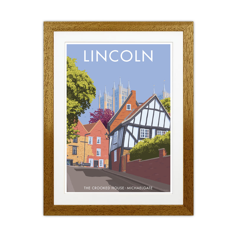 Lincoln Crooked House Travel Art Print By Stephen Millership Oak Grain