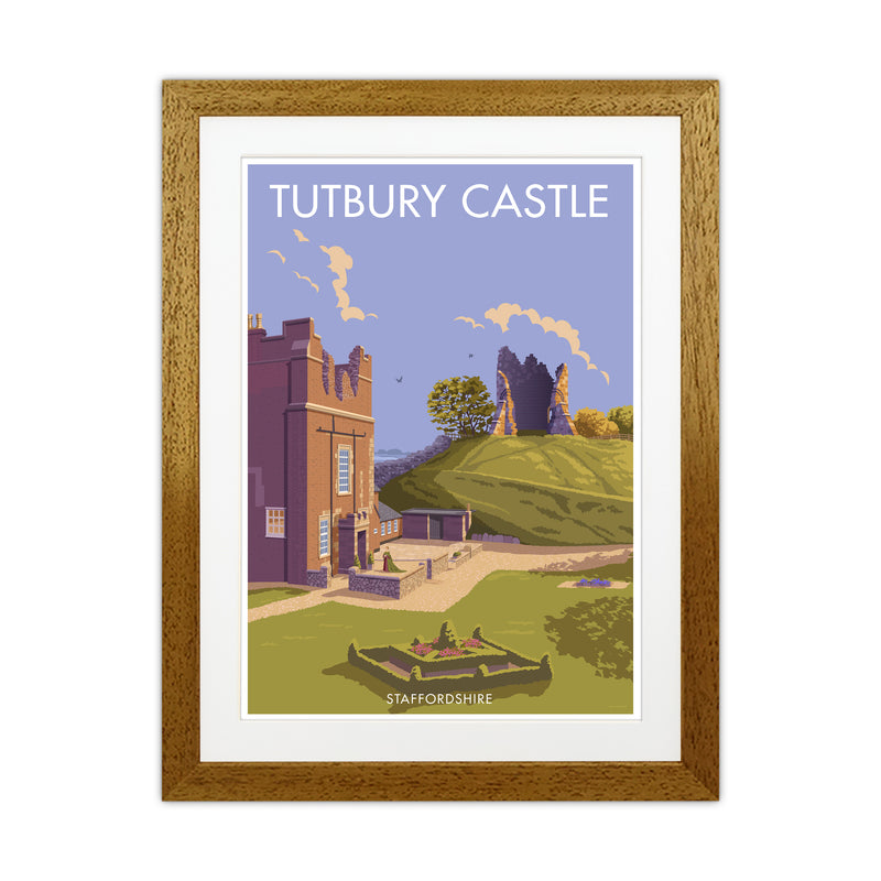 Tutbury Castle Travel Art Print By Stephen Millership Oak Grain