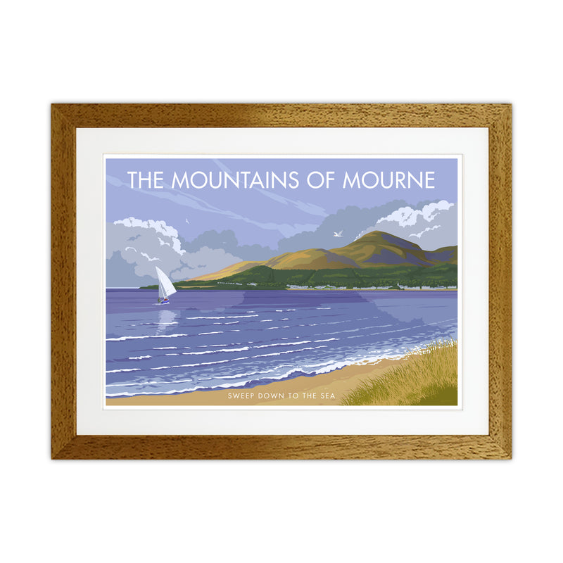 NI The Mountains Of Mourne Art Print by Stephen Millership Oak Grain