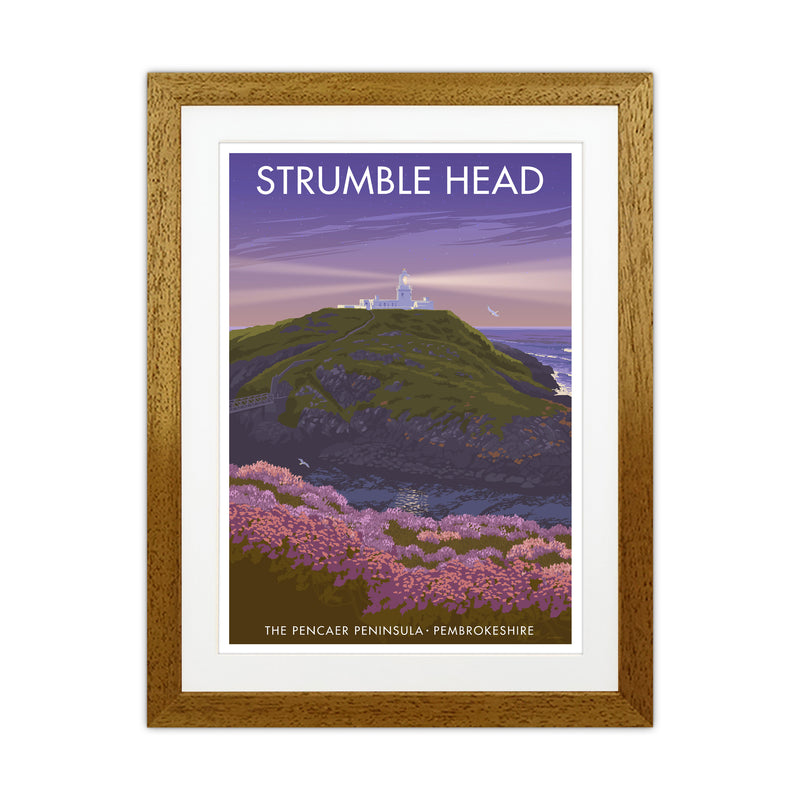 Wales Strumble Head Travel Art Print by Stephen Millership Oak Grain