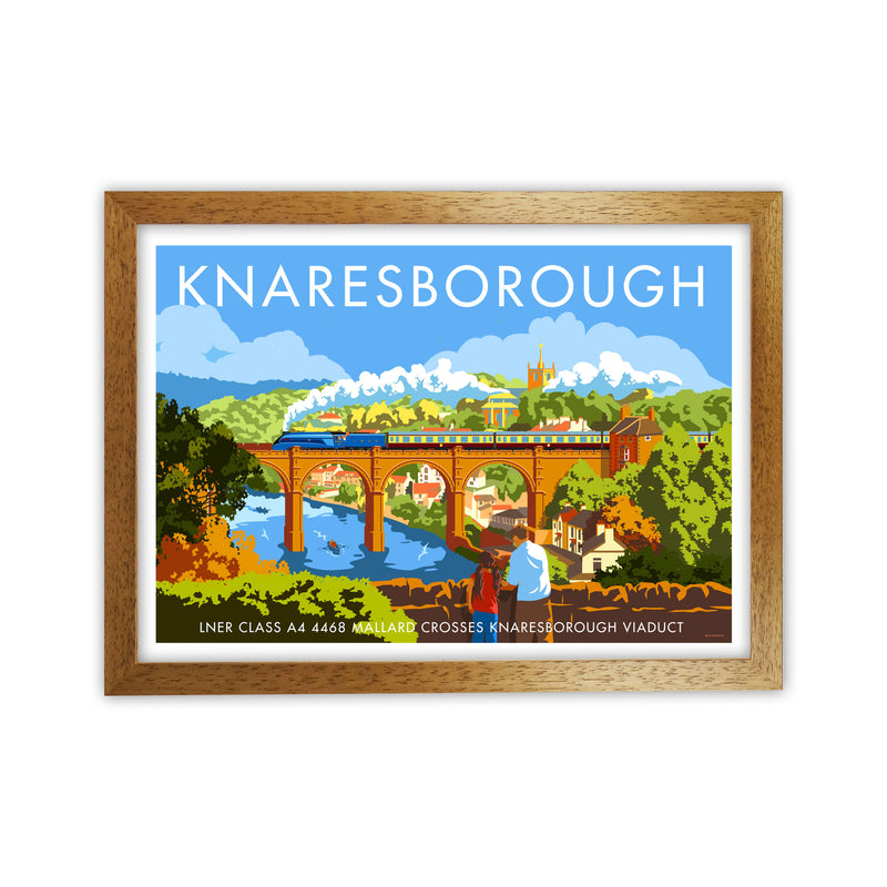 Knaresborough by Stephen Millership Yorkshire Art Print, Vintage Travel Poster Oak Grain