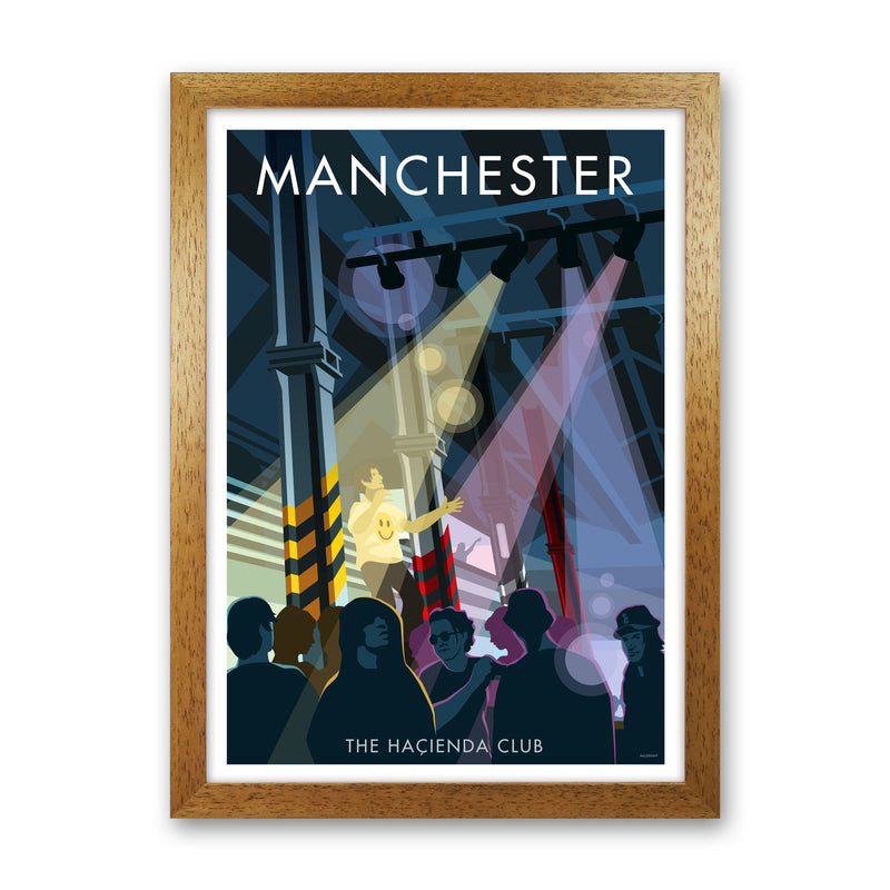 The Haçienda Club Manchester Framed Digital Art Print by Stephen Millership Oak Grain