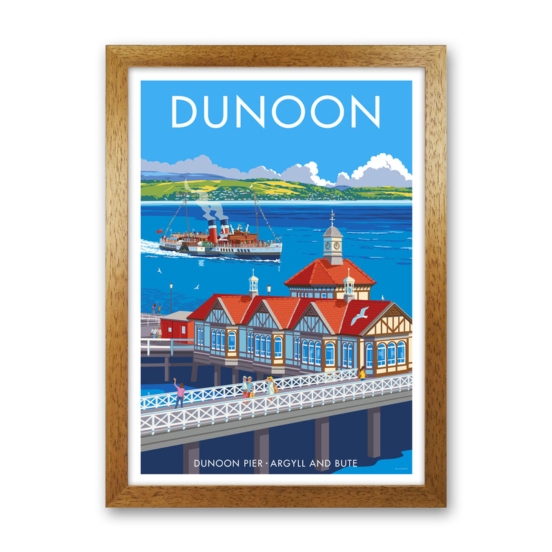 Dunoon Pier Framed Digital Art Print by Stephen Millership Oak Grain
