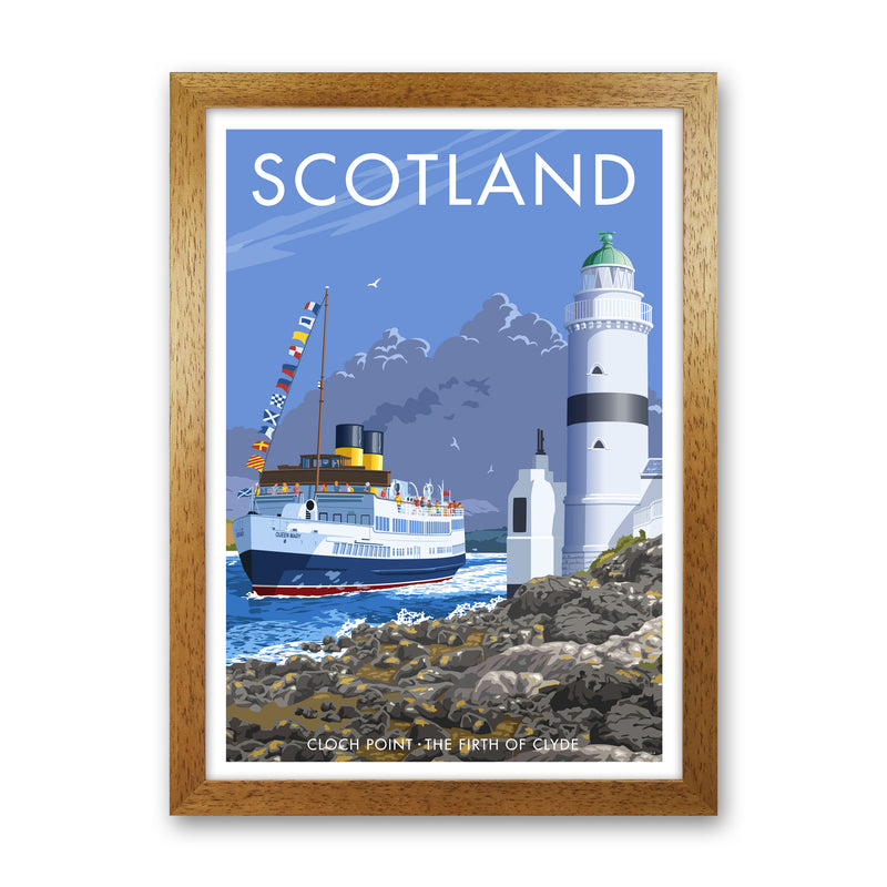 Cloch Point Scotland Framed Digital Art Print by Stephen Millership Oak Grain