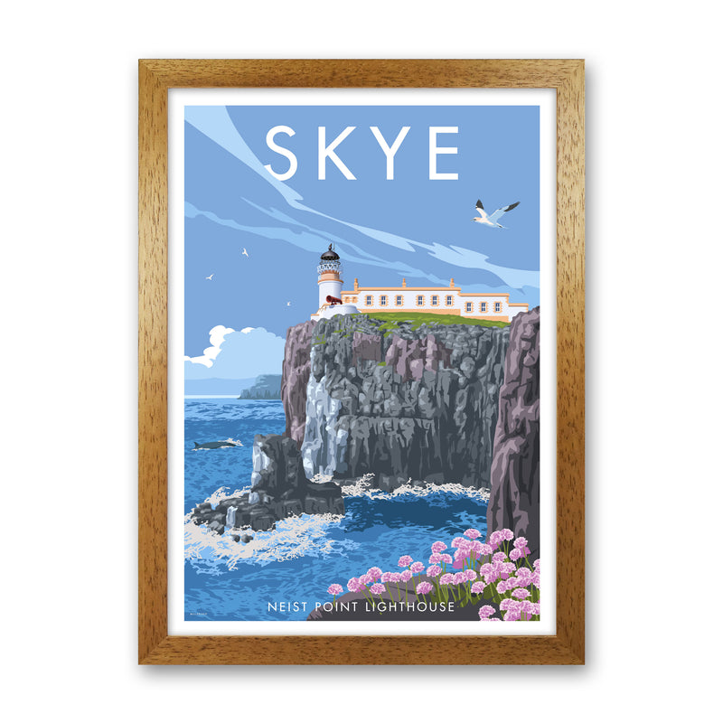 Neist Point Lighthouse Skye Art Print by Stephen Millership Oak Grain
