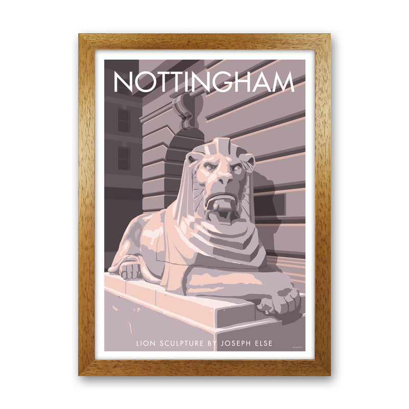 Nottingham Lion Sculpture Art Print by Stephen Millership Oak Grain