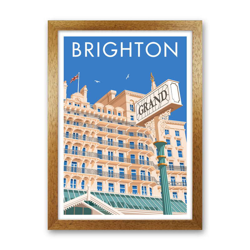 Grand Hotel Brighton Art Print by Stephen Millership Oak Grain