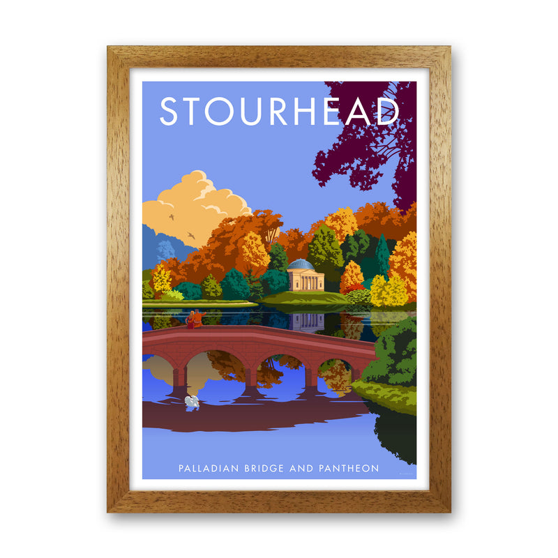 Stourhead Framed Digital Art Print by Stephen Millership Oak Grain