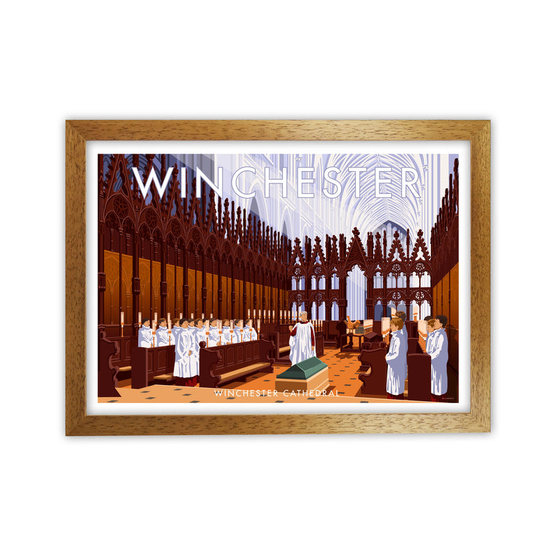 Winchester Cathedral Art Print by Stephen Millership Oak Grain