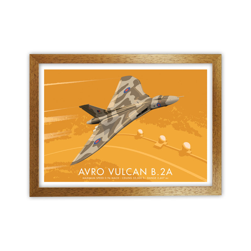 Avro Vulcan B.2A Art Print by Stephen Millership, Framed Transport Print Oak Grain