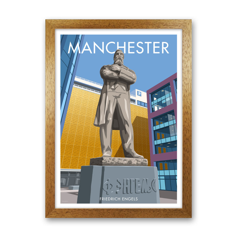 Manchester Framed Digital Art Print by Stephen Millership Oak Grain