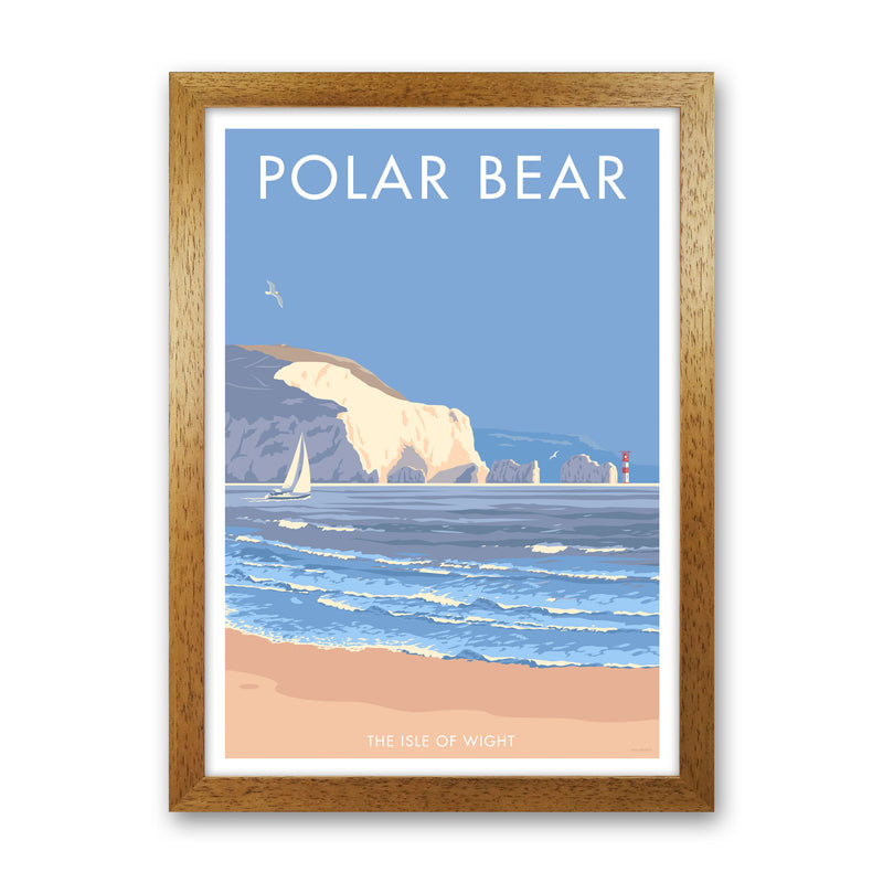 The Isle Of Wight Polar Bear Framed Digital Art Print by Stephen Millership Oak Grain