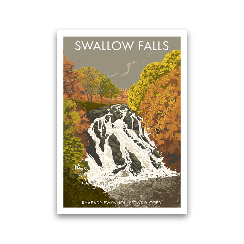 Wales Swallow Falls Art Print by Stephen Millership Print Only