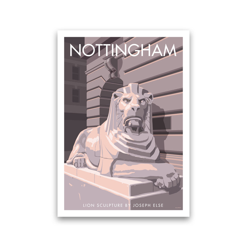 Nottingham Lion Sculpture Art Print by Stephen Millership Print Only