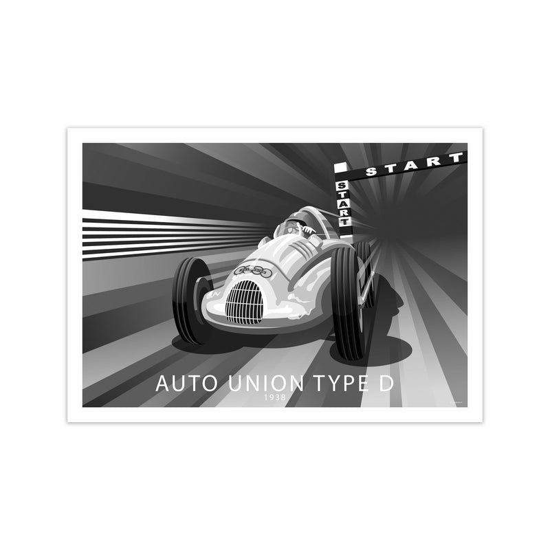 Auto Union Type D Art Print by Stephen Millership, Framed Transport Print Print Only