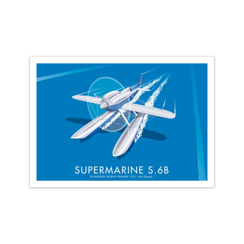 Supermarine S.6B Art Print by Stephen Millership, Framed Transport Poster Print Only