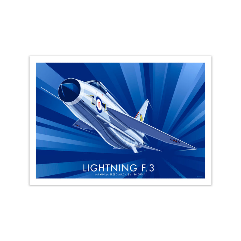 Lightning F.3 Art Print by Stephen Millership, Framed Transport Poster Print Only