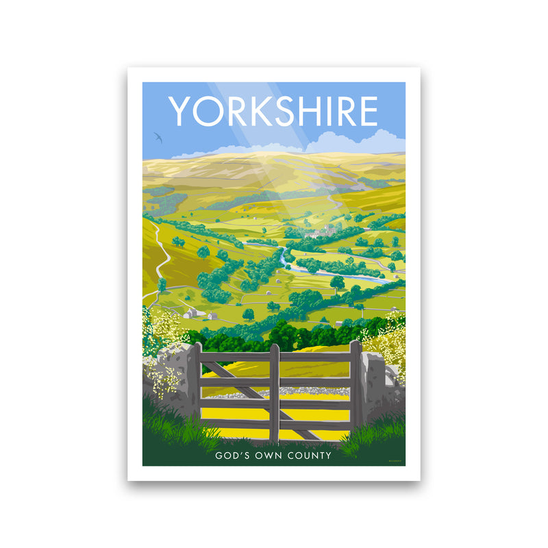 Yorkshire (God's Own County) Art Print Travel Poster by Stephen Millership Print Only