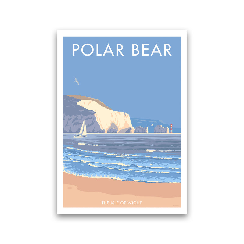The Isle Of Wight Polar Bear Framed Digital Art Print by Stephen Millership Print Only