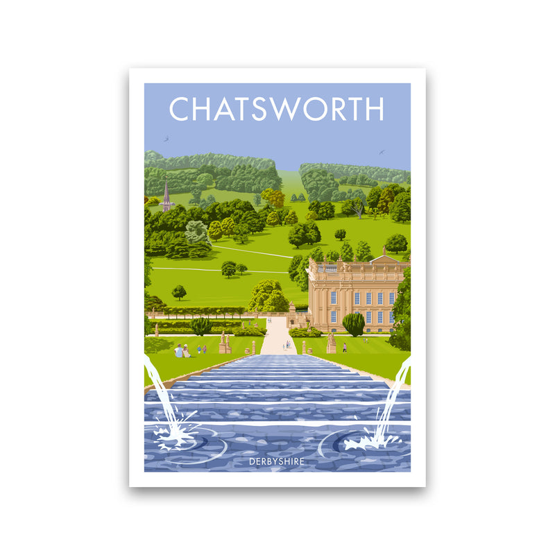 Chatsworth, Derbyshire Framed Art Print by Stephen Millership, Travel Poster Print Only