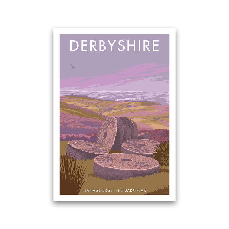 Stanage Edge Derbyshire Travel Art Print by Stephen Millership Print Only