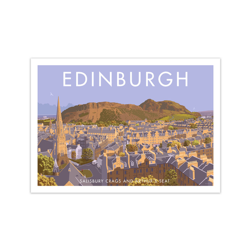 Arthur's Seat Edinburgh Travel Art Print by Stephen Millership, Framed Poster Print Only