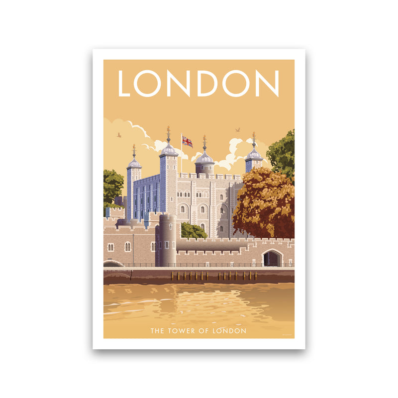 London Tower Travel Art Print by Stephen Millership, Vintage Framed Poster Print Only