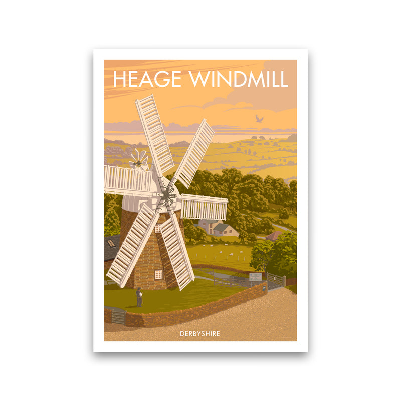 DERBYSHIRE HEAGE WINDMILL A3 by Stephen Millership Print Only