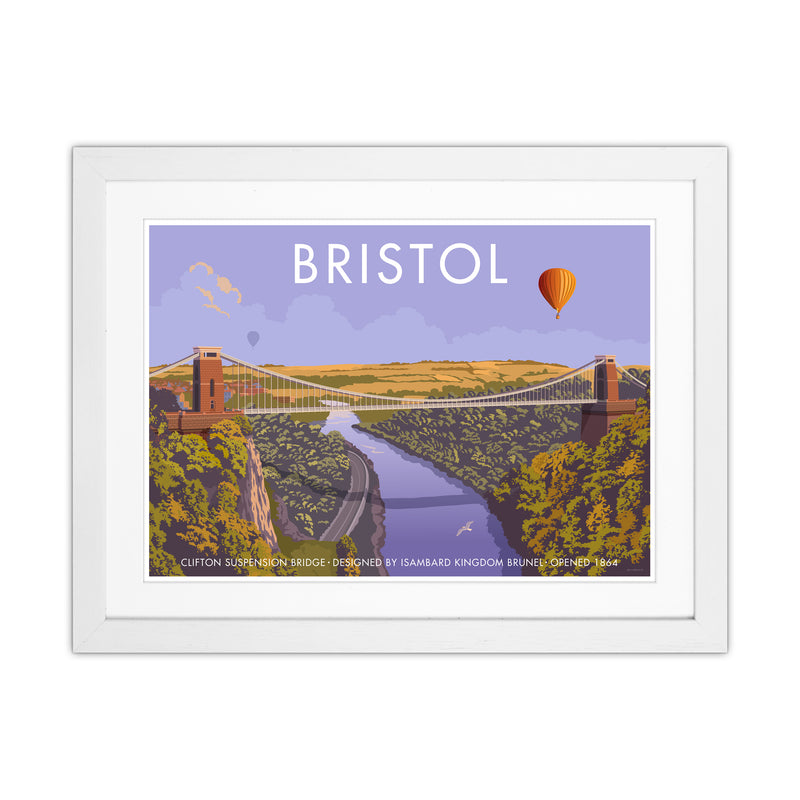 Bristol Clifton Travel Art Print By Stephen Millership White Grain