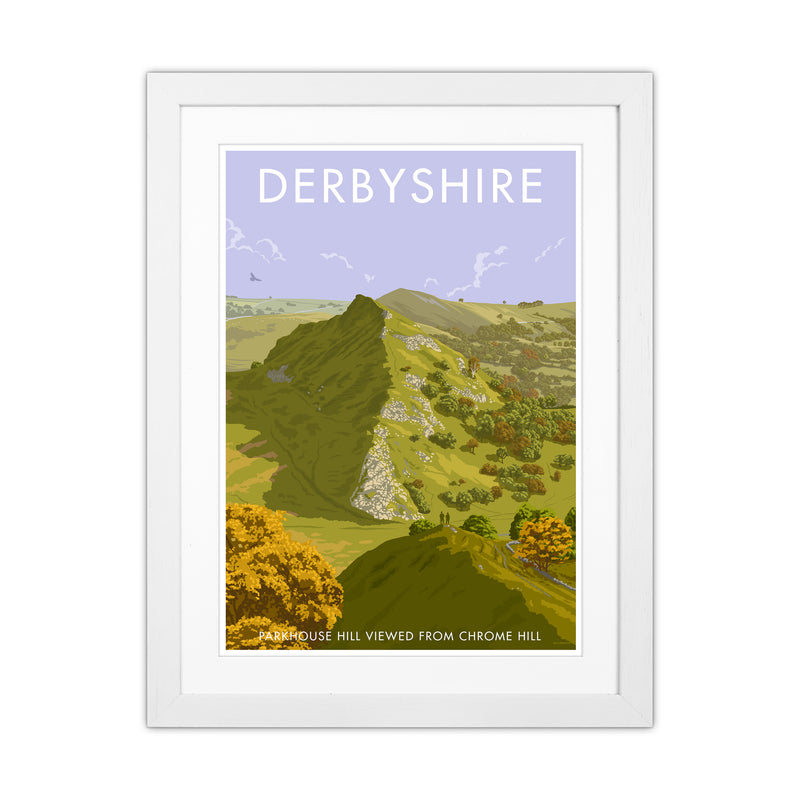 Derbyshire Chrome Hill Travel Art Print By Stephen Millership White Grain