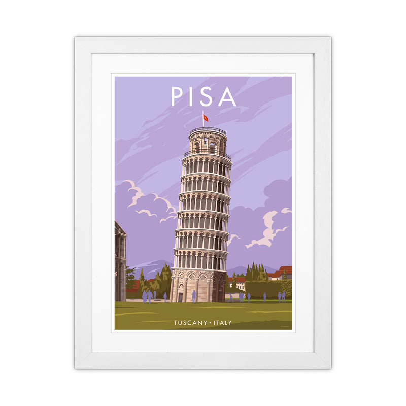 Pisa Travel Art Print By Stephen Millership White Grain