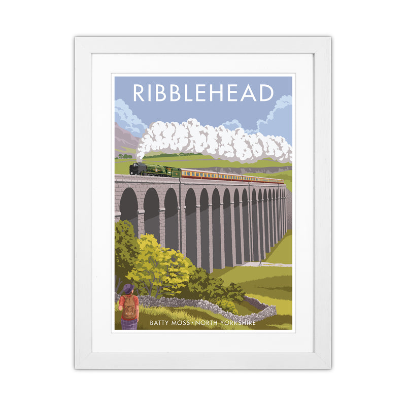 Ribblehead Travel Art Print By Stephen Millership White Grain