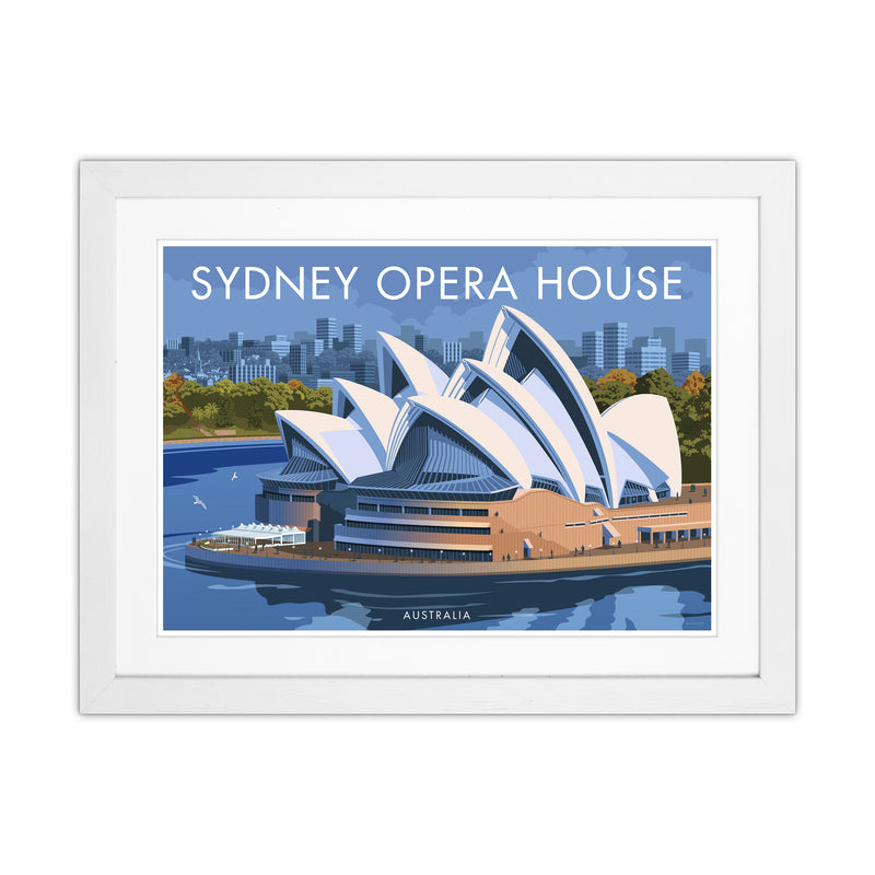 Sydney Opera House Travel Art Print By Stephen Millership White Grain