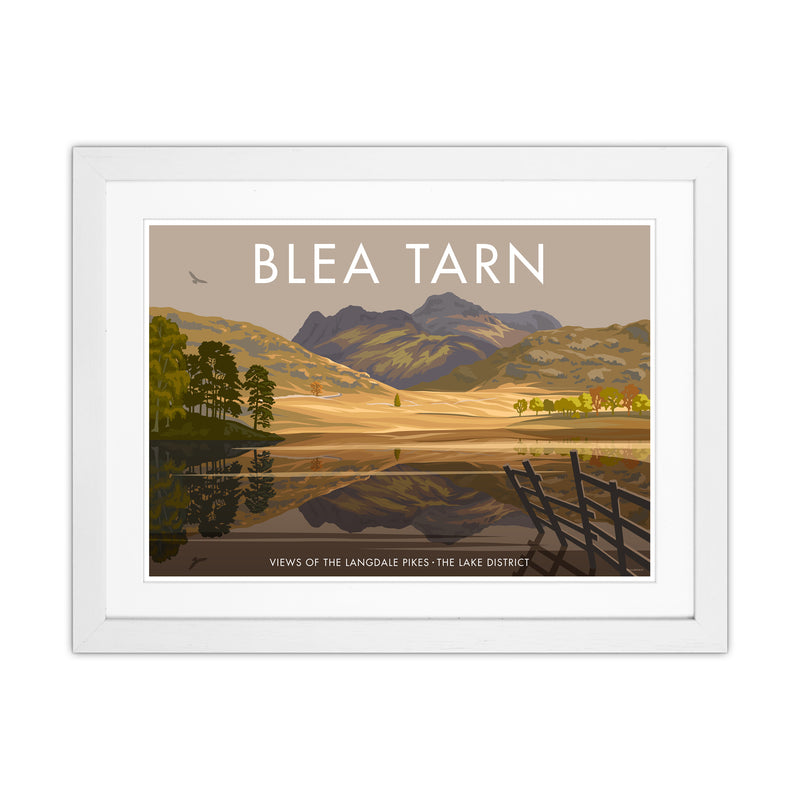The Lakes Blea Tarn Travel Art Print By Stephen Millership White Grain
