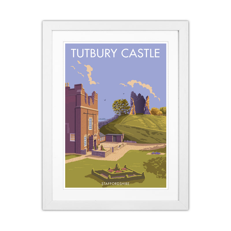 Tutbury Castle Travel Art Print By Stephen Millership White Grain
