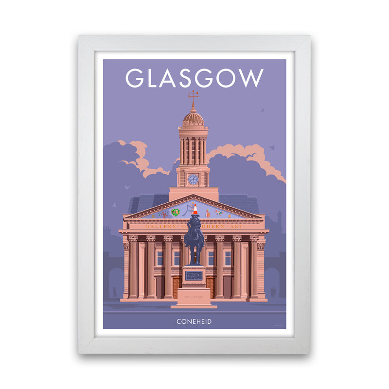 Glasgow Coneheid Art Print by Stephen Millership White Grain