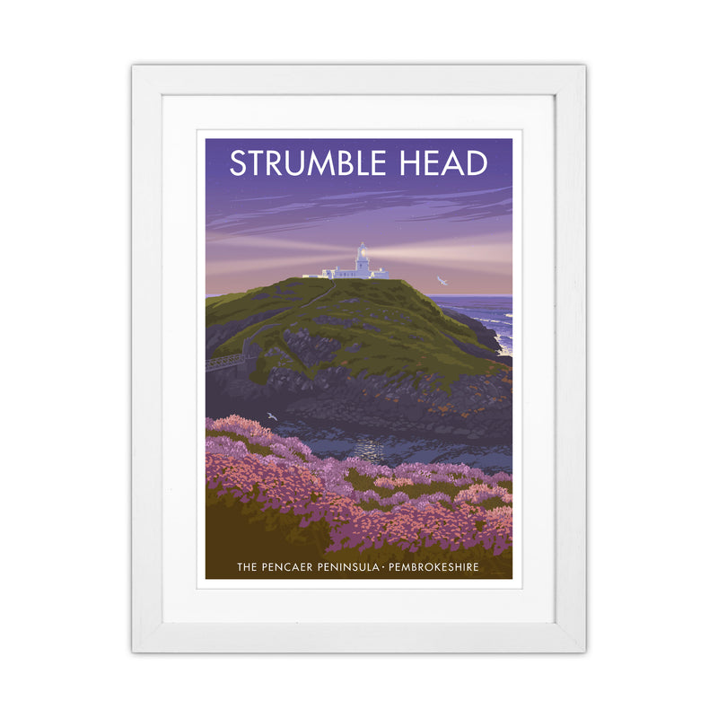 Wales Strumble Head Travel Art Print by Stephen Millership White Grain