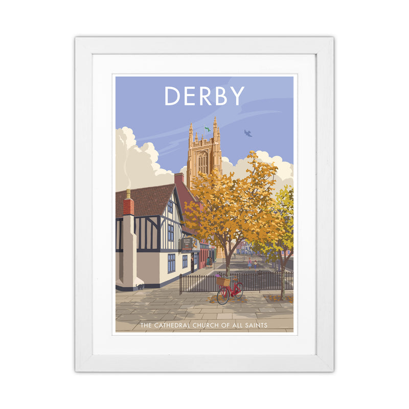 Derby Travel Art Print by Stephen Millership White Grain