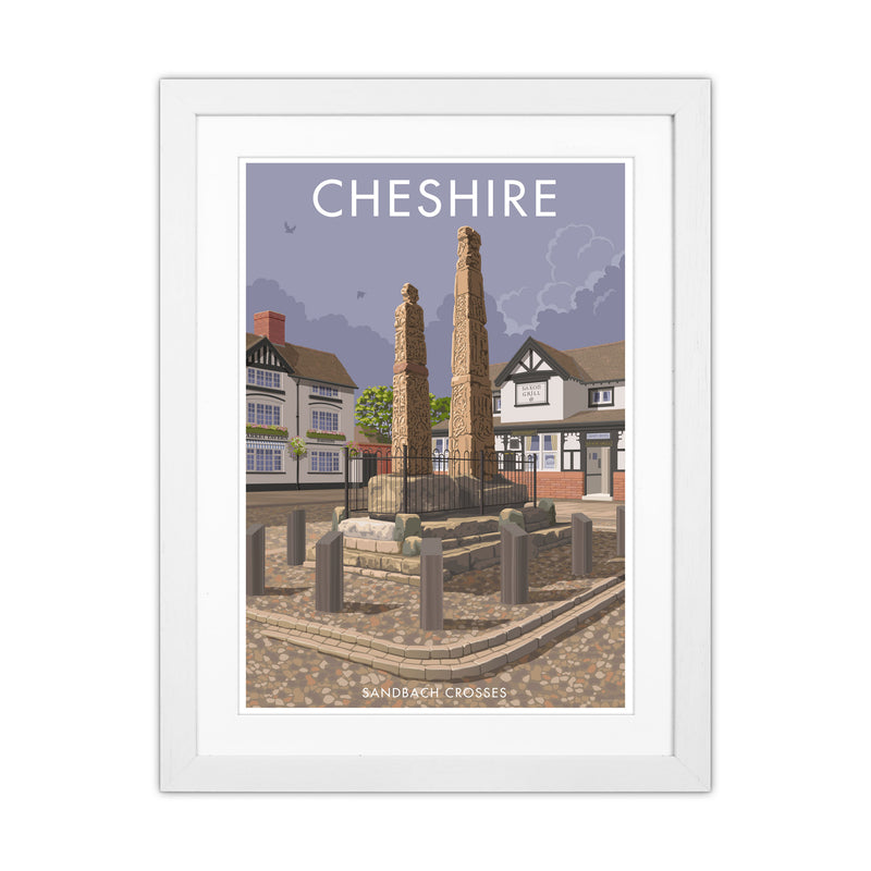 Cheshire Sandbach Travel Art Print by Stephen Millership White Grain