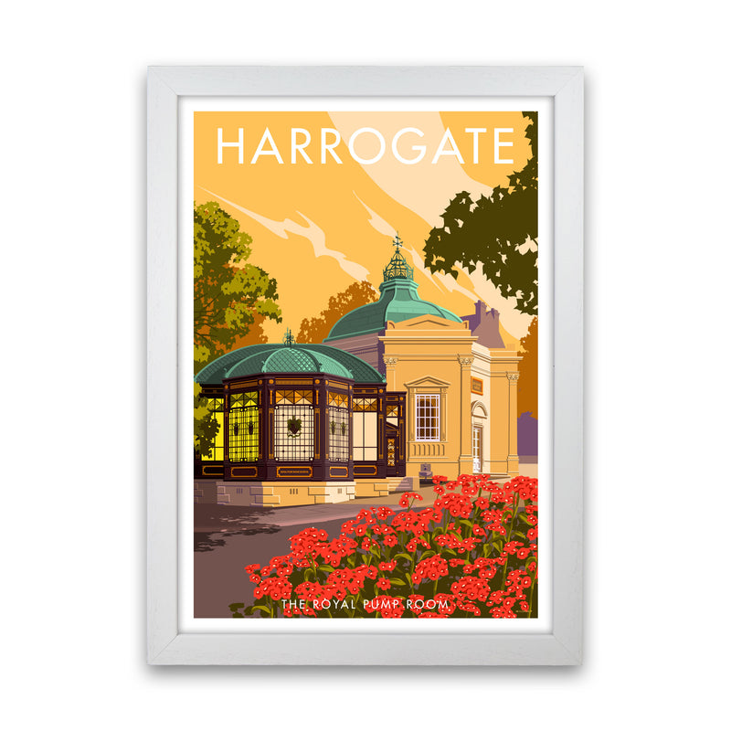 Harrogate by Stephen Millership Yorkshire Art Print, Vintage Travel Poster White Grain