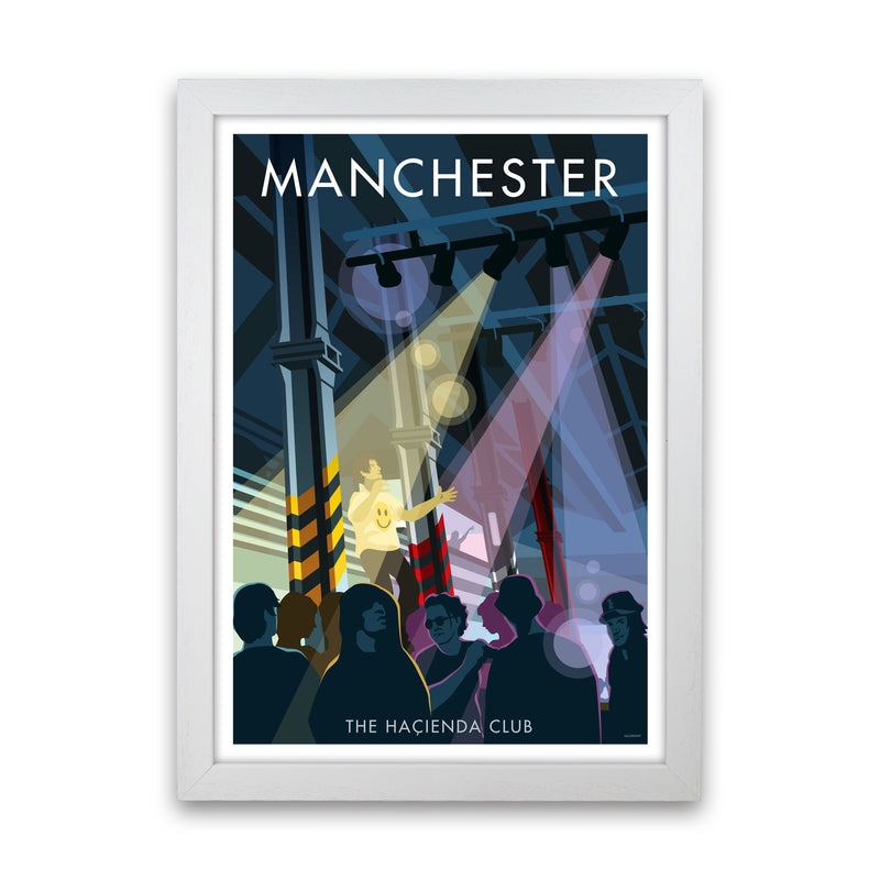 The Haçienda Club Manchester Framed Digital Art Print by Stephen Millership White Grain